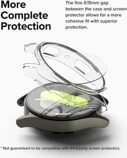 Ringke Slim + Glass | Hoesje + Screen Protector Geschikt voor Samsung Galaxy Watch 7 40MM | Case met 9H Tempered Glass | Transparant — thumbnail 3