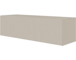 Hangend tv-lowboard - Tv-meubel - Opbergen media - Elegante voorkant reliëf - 100 cm breed - Mat grijs