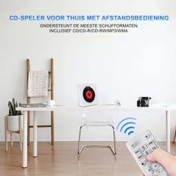 Discman - Walkman - Draagbare CD Speler met Bluetooth - Ingebouwde Speaker - Inclusief Afstandsbediening - Radio - Timer - Wit — thumbnail 3