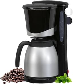 REN® Koffiezetapparaat met Thermoskan - Koffiezetapparaat voor 10 Kopjes - Anti Drup - 1L - RVS- Zilver -37cm x 28cmx 20cm ; 1,84kg — thumbnail 1