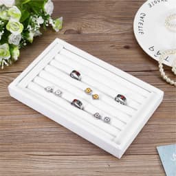 Ring Display Houder voor Sieraden, Opberghouder voor Ringen en Presentatie in Winkel - Geschikt voor 50-70 Ringen (Wit) — thumbnail 4