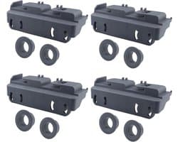 Vaatwasserrek Roller Kit - Onderstel Wieltjes - Vaatwasser Reparatie - Vervangt 3 Onderdeelnummers - 4 Stuks - Zwart