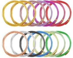 Aluminium Draad 70 Meter, 14 Kleuren, 1 mm Dikte, Flexibel voor Sieraden, Modelbouw en Creatieve Projecten
