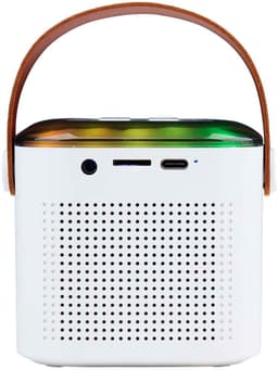 Draadloze Karaoke Speaker Mini - Bluetooth Muziekbox met Microfoon en RGB Lichtshow - Party Speaker met 9 Geluidseffecten - Compact en Lichtgewicht - Wit — thumbnail 3