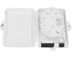 Waterdichte 4-kern verdeeldoos IP65 voor wandmontage, geschikt voor binnen en buiten, optimale vezelbeheer en installatiegemak