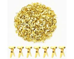 600 Stuks Metalen Brads Ronde Koperen Klemmen voor DIY Projecten en Scrapbooking 12x8mm (Goud)