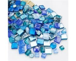 Kleurrijke mozaïekstenen 500 g, zelfklevende glasmozaïektegels voor knutselen, DIY woondecoratie en creatieve projecten