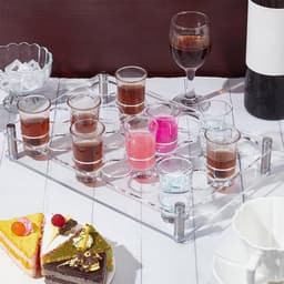 24 Transparante Glazen Tablet Holders van Acrylaat, Ideaal voor Feesten, Bars en Servies, Met een Gat van 4.5cm — thumbnail 4