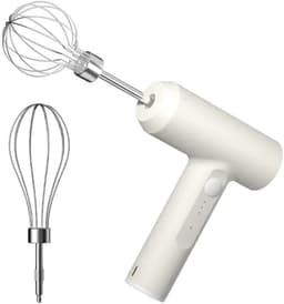 1-delige draadloze elektrische keukenmixer, draagbare mixer met 3 snelheden, geschikt voor het mixen van deeg, cake en slagroom, keukenhulpmiddel (wit) — thumbnail 1