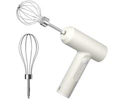 1-delige draadloze elektrische keukenmixer, draagbare mixer met 3 snelheden, geschikt voor het mixen van deeg, cake en slagroom, keukenhulpmiddel (wit)
