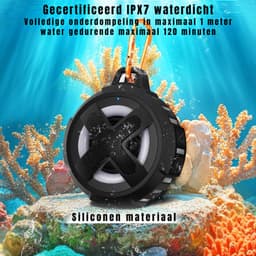 Florixa® Douche Speaker - Badkamer Speaker - Douche Speaker Bluetooth - Zwart - 11cm x 10cm x 6cm — thumbnail 5