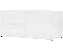 Tv-meubel - Televisiekast Media Console - Opbergen Media - Klassieke Stijl - 90x30x55 cm - Wit