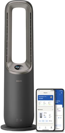 Philips 8000 Series Air Performer 3-in-1 Luchtreiniger - Ventilator & Verwarming - CADR 270m3/u - Ruimtes tot 70m2 - 3 laags HEPA Filtratie - Air+ app - Grijs - AMF870/15 — thumbnail 2