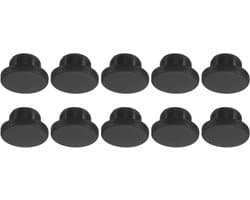 Siliconen Rubber Stopper 17mm - Zachte Flexibele Plug voor 16mm Gaten - Set van 10 Stuks in Zwart