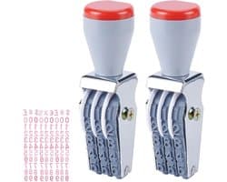 2 Stuks Aantal Rolstempels, Verstelbare Plastic Stempels voor DIY, Scrapbooking en Kantoorgebruik, Multifunctionele Roller Stempels voor Creatieve Projecten