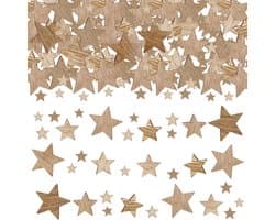 Kleine Houten Sterren voor Knutselen, 100 Stuks Decoratie voor Kerst, Tafeldecoratie en Versiering