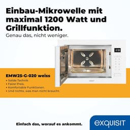 Inbouw Magnetron - Grill Magnetron - Snel Eten Bereiden - Roestvrij Staal Binnenruimte - 25 Liter - Wit — thumbnail 3