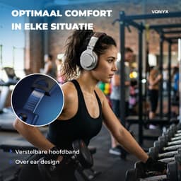 DJ koptelefoon draadloos - Vonyx HDX120WSN - Over ear koptelefoon - Headphones Bluetooth - Aluminium — thumbnail 5