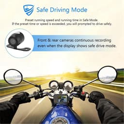 Dailygoods - Dashcam Vooraan Achter - Parkeerbeschermer - Waterdicht - Rijrecorder voor Motorfiets - Veiligheid in Parkeren - Geschikt voor Motorfiets — thumbnail 2