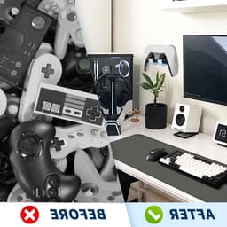 Hoofdtelefoon wandhouder voor gaming accessoires, geschikt voor PS4, PS5, Xbox One en Switch, set van 2, zwart en wit — thumbnail 4