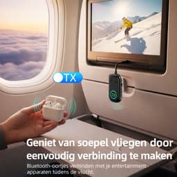Bluetooth 5.3 AUX Adapter - 3.5mm Audio Ontvanger & Zender - Voor Auto, TV, PC, Koptelefoon - 2 Apparaten Verbinden - 13U Batterijduur — thumbnail 4