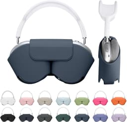kwmobile cover voor over-ear koptelefoon - Compatibel met Apple AirPods Max / AirPods Max 2 - Van polyester - In vintage blauw — thumbnail 1