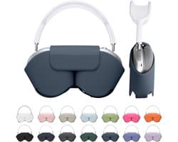 kwmobile cover voor over-ear koptelefoon - Compatibel met Apple AirPods Max / AirPods Max 2 - Van polyester - In vintage blauw