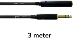 Cordial CFM 3 VK - Verlengkabel - 6.3mm Stereo Jack Male naar Female - 3 Meter - Zwart - REAN Vergulde Contacten - Koptelefoon — thumbnail 4