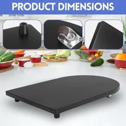 Bamboe Glijbord - Keukenmachine Accessoire - Apparaat Verplaatsen - 360 Graden Wielen - 12mm Dik - Zwart — thumbnail 5