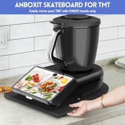 Bamboe Glijbord - Keukenmachine Accessoire - Apparaat Verplaatsen - 360 Graden Wielen - 12mm Dik - Zwart — thumbnail 2