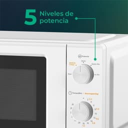 Compacte Magnetron 19 Liter Wit - 700W met 5 Vermogensstanden en Ontdooifunctie — thumbnail 4
