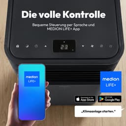 MEDION Smart Mobiele Airco P701 (7000 BTU, 3-in-1, Koelen, Ontvochtigen, Ventileren, tot 25m², incl. Raamafdichtingskit, voor Slaapkamer en Woonkamer, WiFi, App-Functie, Afstandsbediening, MD 37672) d — thumbnail 5