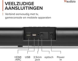Soundbar - Audizio SB92WS - HDMI-ARC - Bluetooth - 150W - Optisch - Soundbar met draadloze subwoofer — thumbnail 5