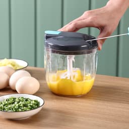 Handmatige voedselhakker-Groentesnijder -Handmatige draadgroentehakker Uiensnijder voor Groenten + vervangbare mesjes Fruit- 900 ml inhoud — thumbnail 5