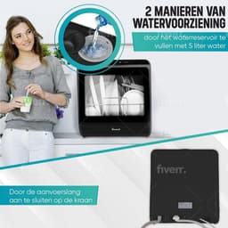 Mini vaatwasser - Kleine afwasmachine - 5 programma's - Energieklasse D - Appartement — thumbnail 5