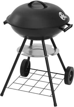 ITRONIQ BBQ Houtskool - Barbecue Met Wielen - 41 cm Grill - Draagbare BBQ - Voor Tuin Camping en Balkon - Compact - Zwart — thumbnail 1