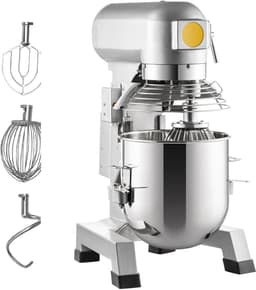 Keukenmachine met 15qt Rvs Kom, 850w Elektrische Kneedmachine met 3 Snelheden 113/184/341RPM, Inclusief Deeghaak en Klopklopper, Geschikt voor Bakkerijen en Pizzeria's — thumbnail 1