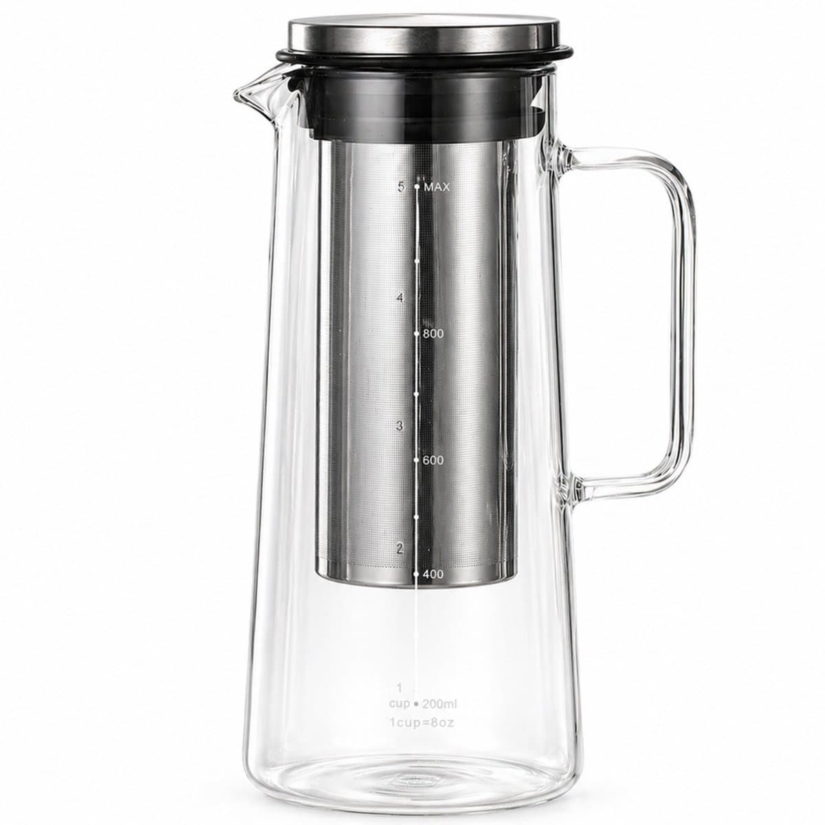 House of Husk Cold Brew Koffie Maker - Slow Coffee - Borosilicaat Glas - 1 Liter - Uitneembare Filter — afbeelding 1