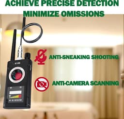 Professionele detector voor verborgen camera's, GPS-trackers en afluisterapparatuur | Zeer gevoelige en instelbare RF-signaalzoeker voor hotels, reizen en auto's | Compact en gebruiksvriendelijk voor optimale privacy en gemoedsrust — thumbnail 4