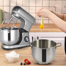 Keukenmixer - Deegmachine - Bakken Maken - Grote 10L Kom - 8 Snelheden - Zilver — thumbnail 5