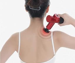 Massagepistool Mini - Handmassageapparaat Elektrisch - Spierherstel Ontspanning - 4 Snelheden 4 Koppen - 400g 157mm - Zwart — thumbnail 4