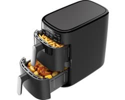 Airfryer Verticaal met twee zones- 10L Digitale Heteluchtfriteuse met 2 onafhankelijke manden - 2700W Snelle verwarming - 6 programma's - 30-230°C - Ruimtebesparend ontwerp - Receptenbook