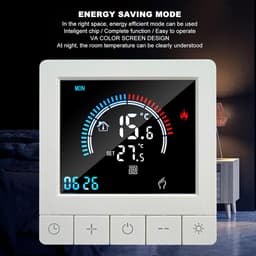 Programmeerbare Thermostaat - Slimme Regelaar - Temperatuur Beheersen - Intelligent LCD - 90V-240V 16A - Zwart — thumbnail 3