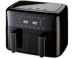 SILVERCREST® Hetelucht friteuse - Heteluchtfriteuse - Airfryer - Vermogen: 2600 W - Inhoud: 2x 4,35 L - Temperatuur: 60/200 °C - Zwart
