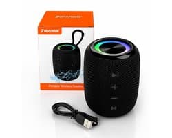 Bluetooth Speaker Draadloos Waterproof – Portable Wireless Speaker met RGB Verlichting, Extra Bass & Bluetooth 5.3 – SWISS