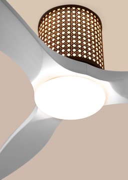 CREATE - Plafondventilator stil 40W (Ø132cm) - Sfeer- en hoofdverlichting LED - Afstandsbediening - 6 snelheden - Programmeerbaar - WIND CALM CUSTOM RATTAN — thumbnail 3