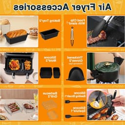 Set van 28 Accessoires voor Airfryer, Inclusief Siliconen Mallen, Grillrooster en Bakvormen voor Gezond Koken — thumbnail 5