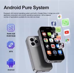 Medj-Mini smartphone -model 2026 - Android 3.0 - App - 16 GB - Telefoon - Klein — thumbnail 4