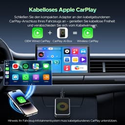 Draadloze CarPlay AI-Box Adapter voor Auto Streaming Netflix YouTube TikTok op Autoscherm Compatibel met OEM Bedrade CarPlay Auto’s en Touchscreen (2016–2020) — thumbnail 2