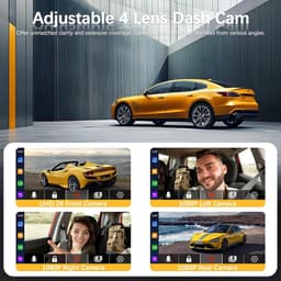 Dashcam - Dashcam voor auto - 4-kanaals dashcam voor - Gratis OBDII-hardwire - 1080P - 24/7 parkeerbewaking, 360° camera met wifi, loopopname, nachtzicht — thumbnail 5